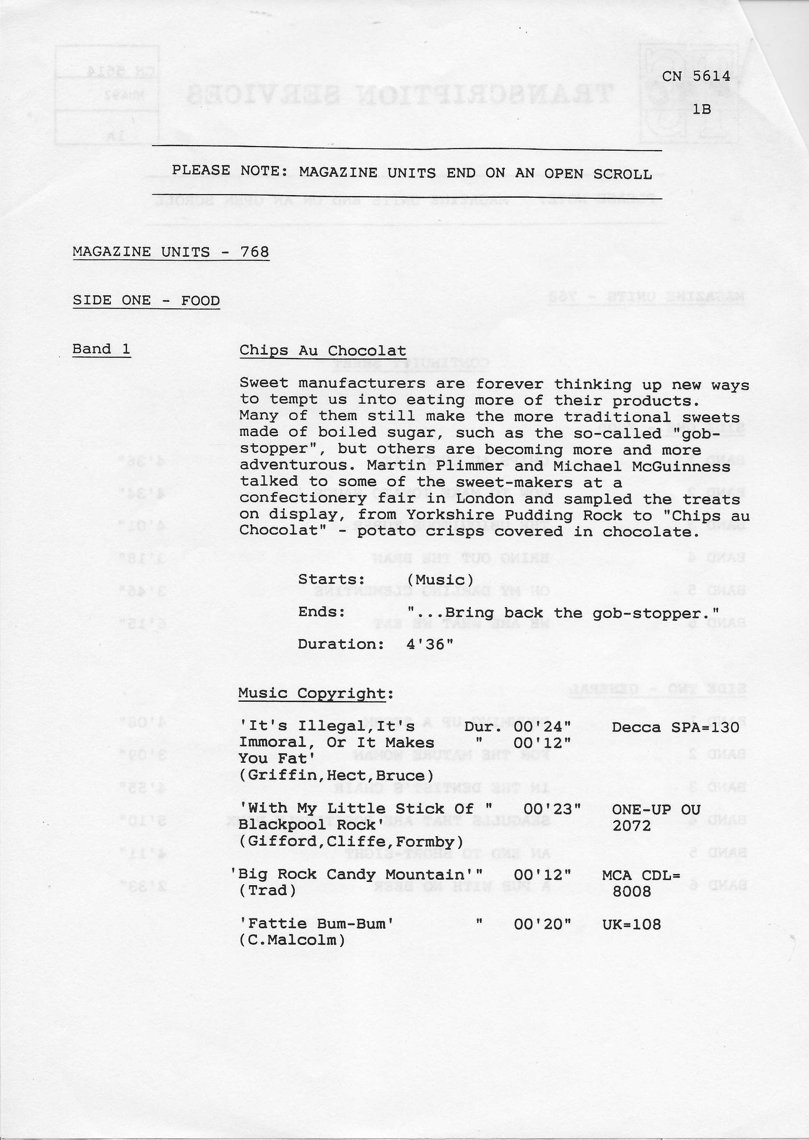 Inserts from CN 5614